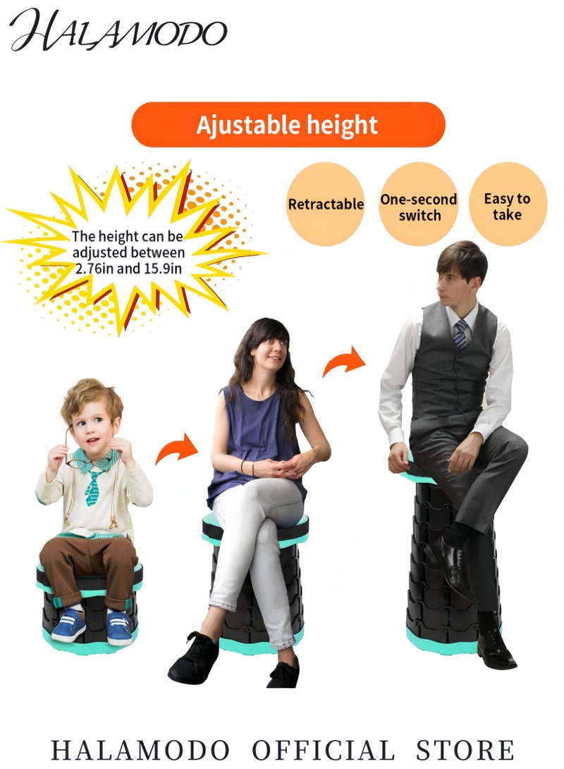 HALAMODO Folding Stool Upgraded Collapsible Stool Lightweight Yet More Sturdy with Load Capacity 400lbs Portable Collapsible Stool for Camping Fishing Hiking BBQ - Image 5