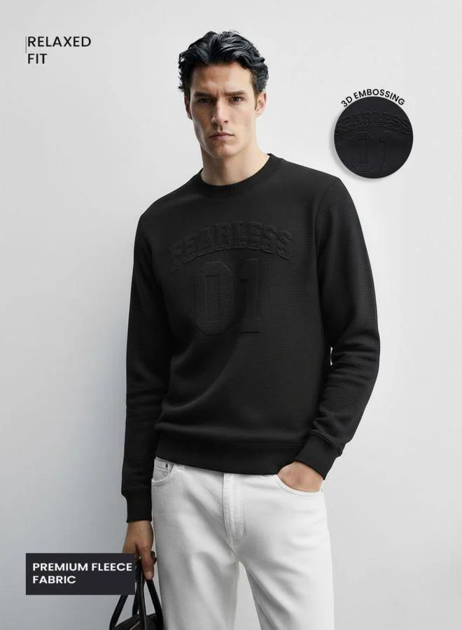 شركة المرآب الهندية Men Relaxed Fit Solid Crew Neck Full Sleeves Sweatshirt