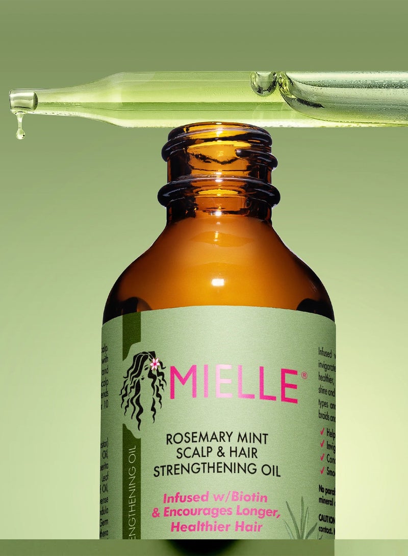 MIELLE Rosemary Mint Scalp & Hair Strengthening Oil Infused W/Biotin & Encourages Growth 59ml - Image 4