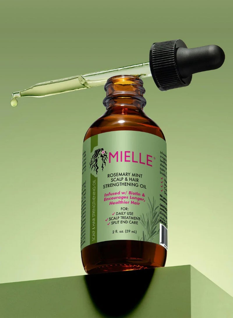 MIELLE Rosemary Mint Scalp & Hair Strengthening Oil Infused W/Biotin & Encourages Growth 59ml - Image 3