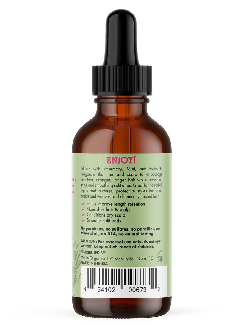 MIELLE Rosemary Mint Scalp & Hair Strengthening Oil Infused W/Biotin & Encourages Growth 59ml - Image 2