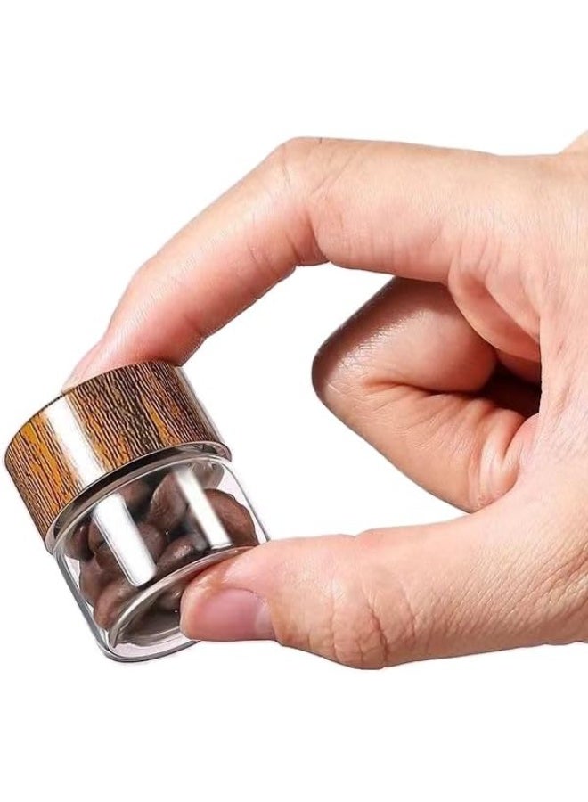 Bukela 6 Pieces Mini Glass Jars with Plastic Woodgrain Lids, Sealed Cans, Mini Mason Jars, Airtight Glass Pantry Canister for Coffee Bean Tea Sugar Liquid and Jewelry Beads (10ml) - Image 4