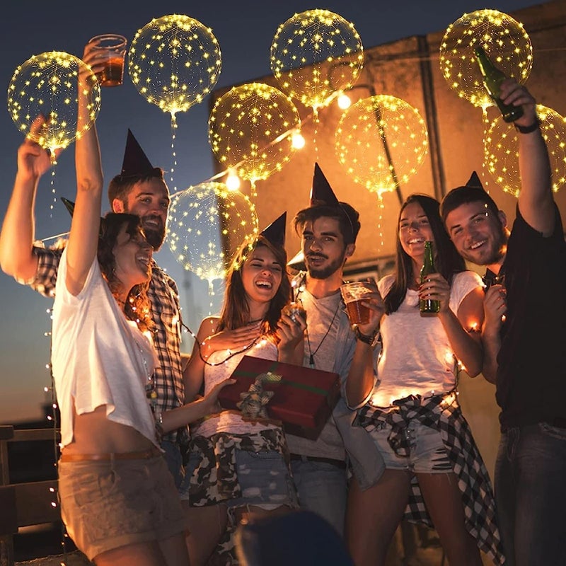 UZER 10 PACKS LED Bobo Balloons, Clear Light Up Balloons Helium,String Lights for Party Birthday Wedding Quinceanera Decorations (Warm White) - Image 3