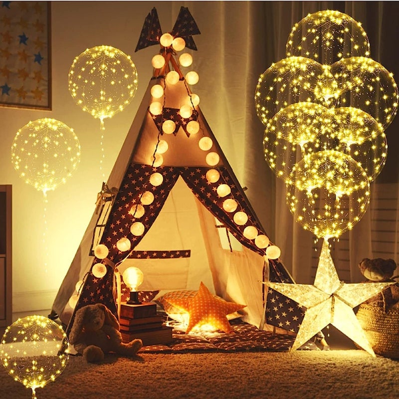 UZER 10 PACKS LED Bobo Balloons, Clear Light Up Balloons Helium,String Lights for Party Birthday Wedding Quinceanera Decorations (Warm White) - Image 4