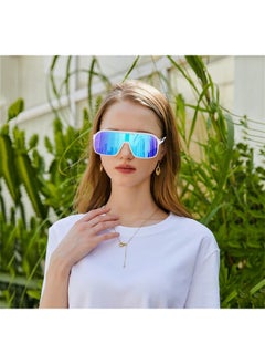 FEISEDY Fashion Polarized Sunglasses Oversized One Piece Reflective Lens Sports Sun Glasses B0122  - Image 3