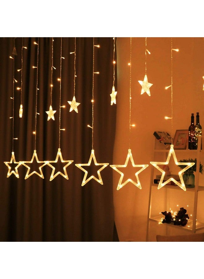 Errol Curtain Lights, 12 Star Lights for Home Decoration, 138 Led 2.5 Meter String Lights with 8 Flashing Modes, Diwali Lights for Decoration for Home, Christmas, Wedding, Party (Warm White) - Image 2