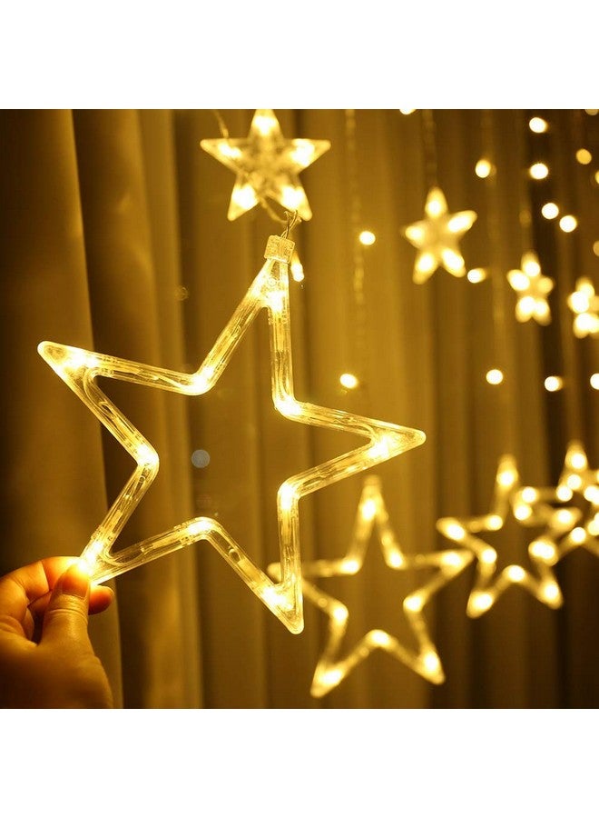 Errol Curtain Lights, 12 Star Lights for Home Decoration, 138 Led 2.5 Meter String Lights with 8 Flashing Modes, Diwali Lights for Decoration for Home, Christmas, Wedding, Party (Warm White) - Image 3