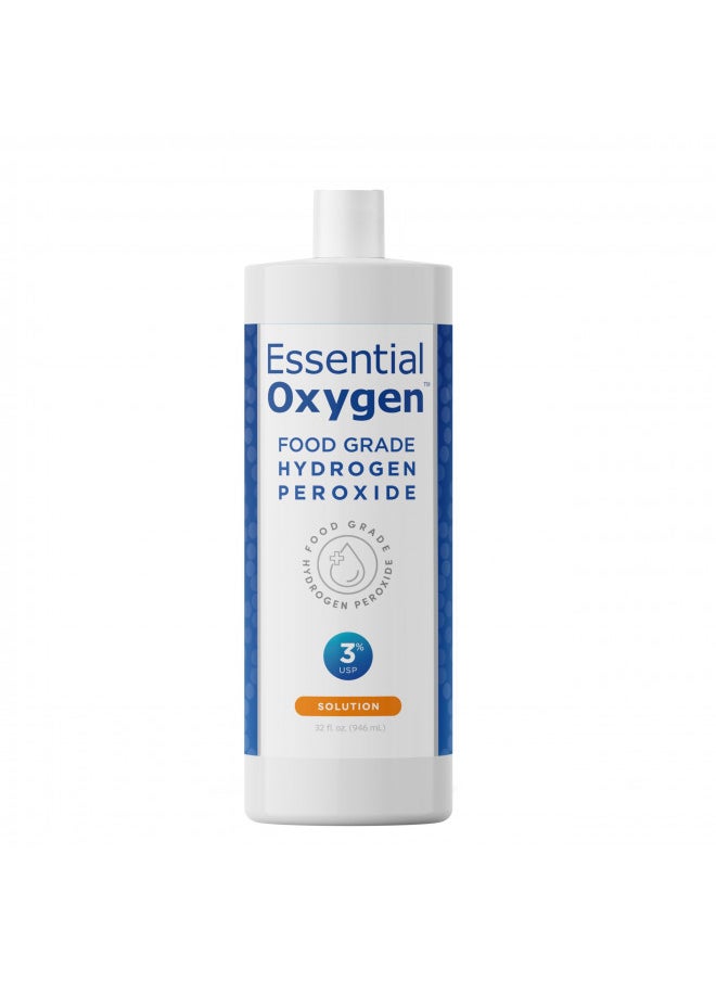 Essential Oxygen Essential Oxygen Food Grade Hydrogen Peroxide 3%, Natural Cleaner, Refill, 32 Fl Oz  - Image 1