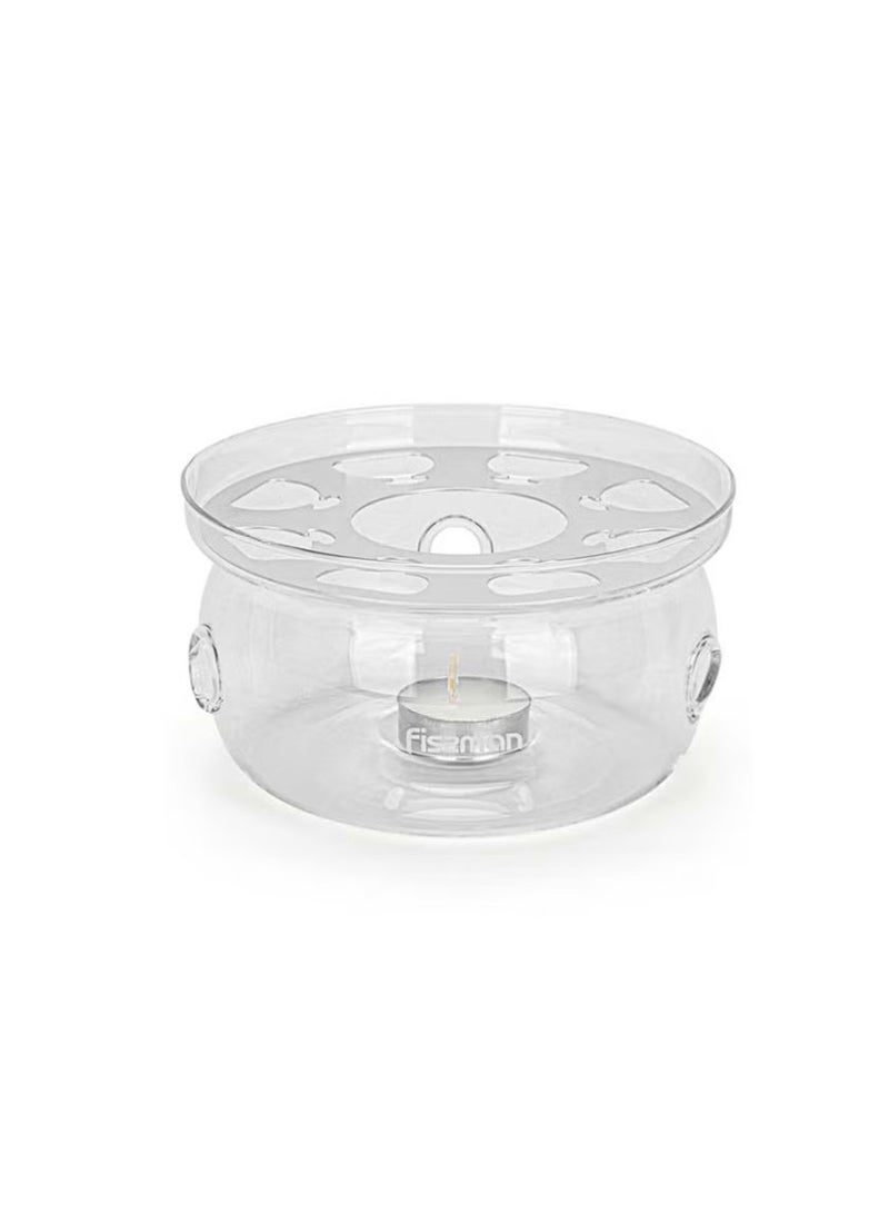 فيسمان وعاء تسخين الشاي مع شمعة من الزجاج المقاوم للحرارة شفاف - Image 1