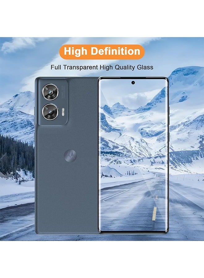 2 Pcs Screen Protector for Motorola Edge 50 Fusion 5G Tempered Glass, Full Coverage HD 9H Hardness Anti-Scratch Anti-Fingerprint Bubble-Free Tempered Film