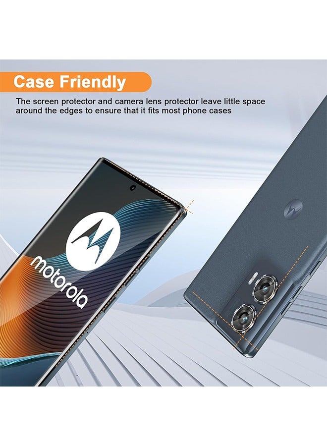 2 Pcs Screen Protector for Motorola Edge 50 Fusion 5G Tempered Glass, Full Coverage HD 9H Hardness Anti-Scratch Anti-Fingerprint Bubble-Free Tempered Film
