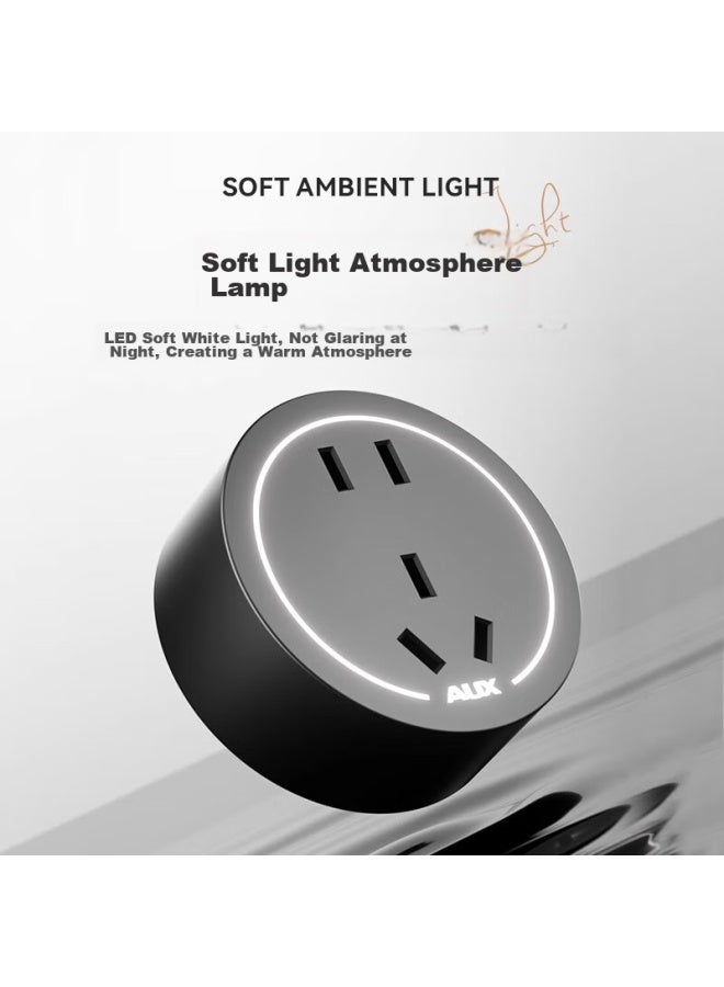 Oaks Aux Track Socket, Sliding Rail Mobile Multi-functional Power Strip, Surface-mounted Wall-mounted Track Socket, Suitable For Xiaomi, 50cm Track + 3 Black Five-hole Sockets - Image 4