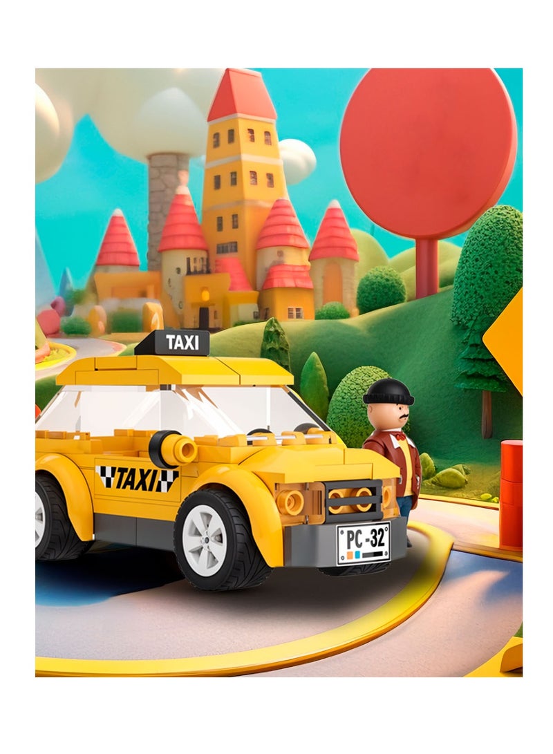 Taxi Building Set for Kids  ,  80 Piece Yellow City Vehicle with Driver Mini Figure , Removable Roof , and Compatible Bricks , Creative Construction Toy for Boys  Girls Ages 5+, Certified Safe , Works with Major Brick Brands - Image 3