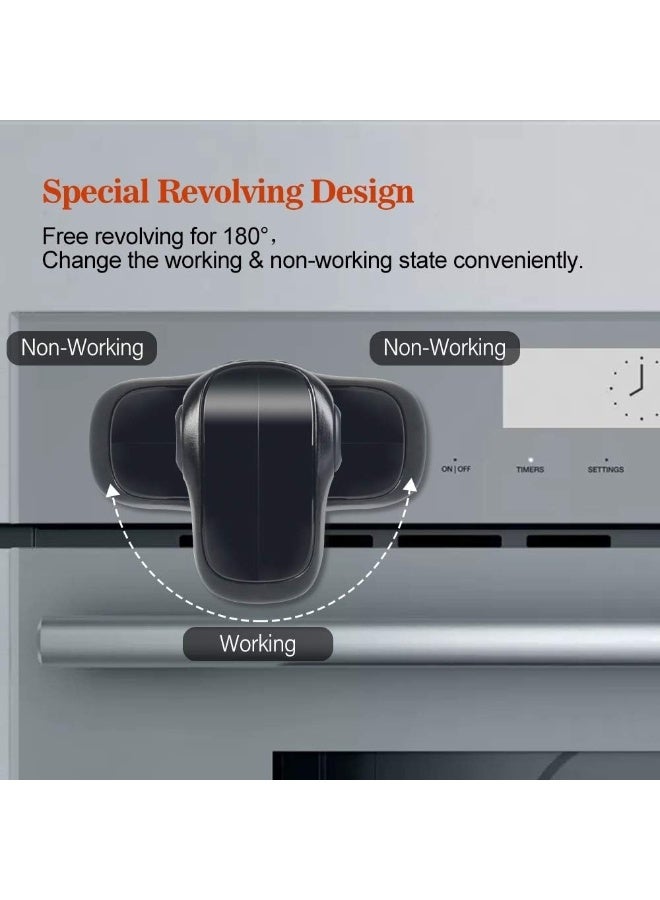 EUDEMON Child Safety Heat-Resistant Oven Door Lock, Oven Front Lock for Kids Easy to Install, Use 3M Adhesive, No Screws or Drill (Black) - Image 4
