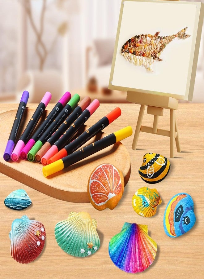 Droaful Acrylic pens for stones, waterproof, 48 colours, acrylic pens dishwasher-safe painting for stones, porcelain, glass, canvas, ceramic, wood, metal, plastic, quick-drying, non-toxic and odourless. - Image 5