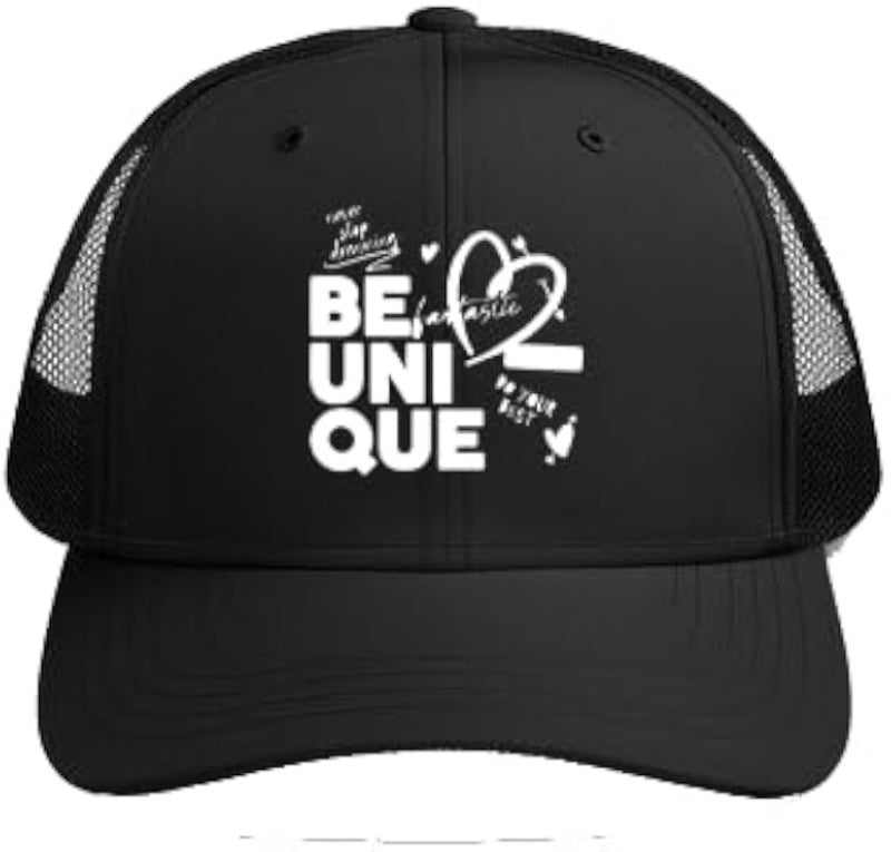 BE UNIQUE Plain unisex baseball cap Black