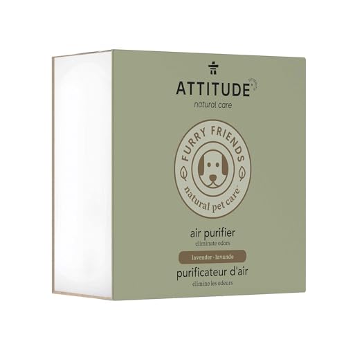 Attitude جهاز تنقية الهواء ATTITUDE مع فلتر الكربون النشط، مكونات نباتية ومعادن، يحبس روائح الحيوانات والملوثات، نباتي وخالي من القسوة، لافندر، 8 أونصات - Image 1