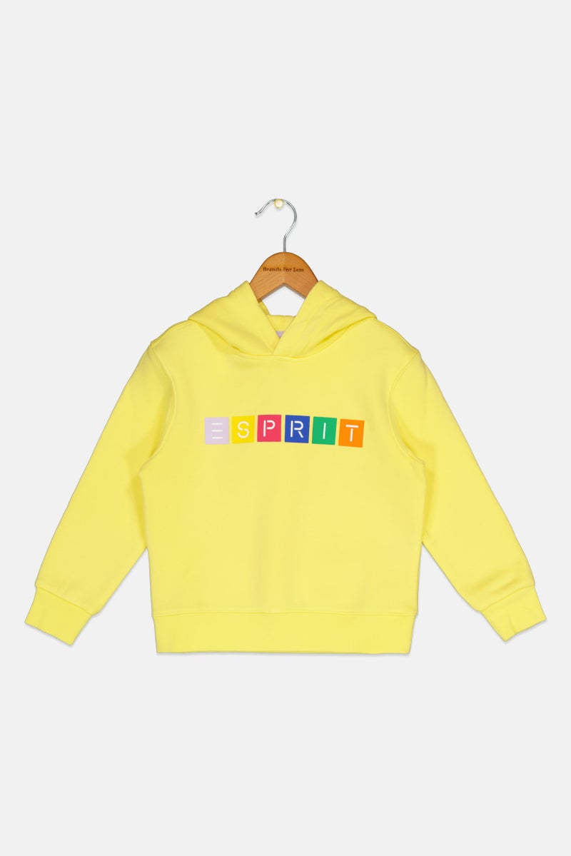 ESPRIT Kids Boy Long Sleeves Graphic Print Hooded Sweatshirts, Yellow  - Image 1