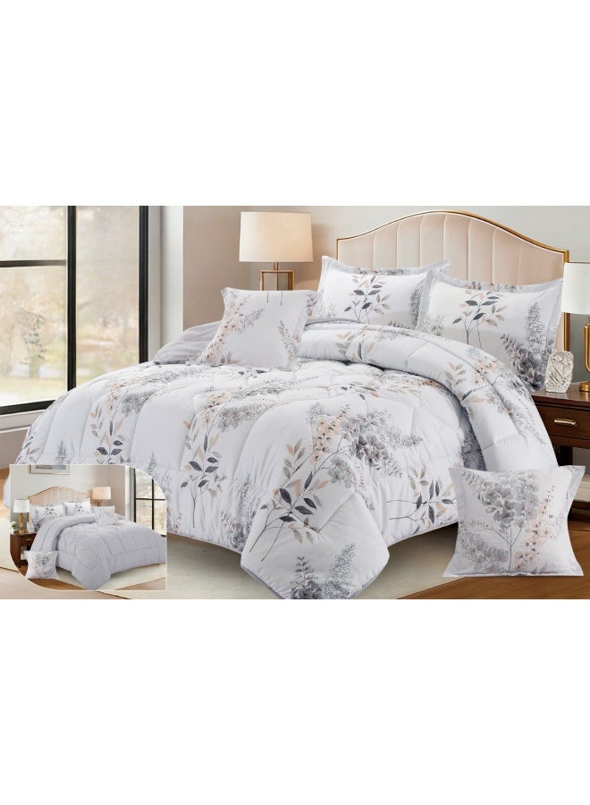 SMART HOME Luxury Hotel Bedding Set – 6-Piece Duvet Cover Set – Bedding Set Includes: Duvet Cover with Filling, Fitted Sheet, 2 Pillowcases, and 2 Square Cushion Covers – Soft and Comfortable Sleeping Set – Duvet Cover Size: 260X240 cm - Image 4