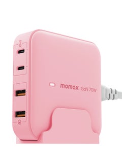 Momax Momax Oneplug Desktop Charger With GaN 4-Port 70W - Pink  - Image 1