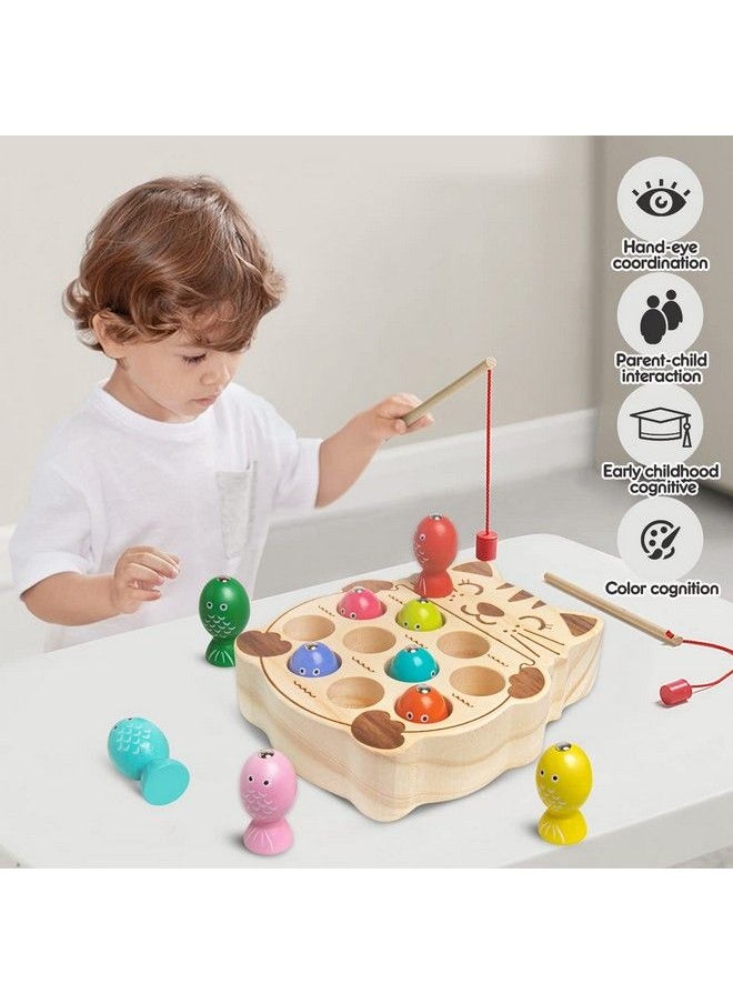Generic - Magnetic Fishing Game,Wooden Montessori Toys For Toddler,Fine Motor Skill Toys Learning Handeye Cognition Education Math Preschool Board Games Birthday Gifts For 3 4 5 Years Old Kids Boys Girls - Image 1