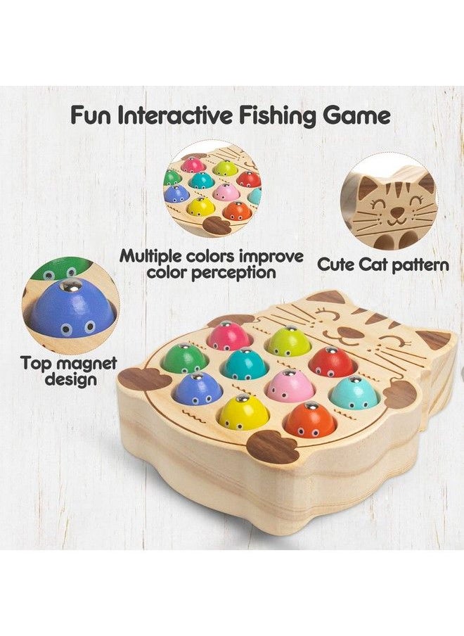 Generic - Magnetic Fishing Game,Wooden Montessori Toys For Toddler,Fine Motor Skill Toys Learning Handeye Cognition Education Math Preschool Board Games Birthday Gifts For 3 4 5 Years Old Kids Boys Girls - Image 1