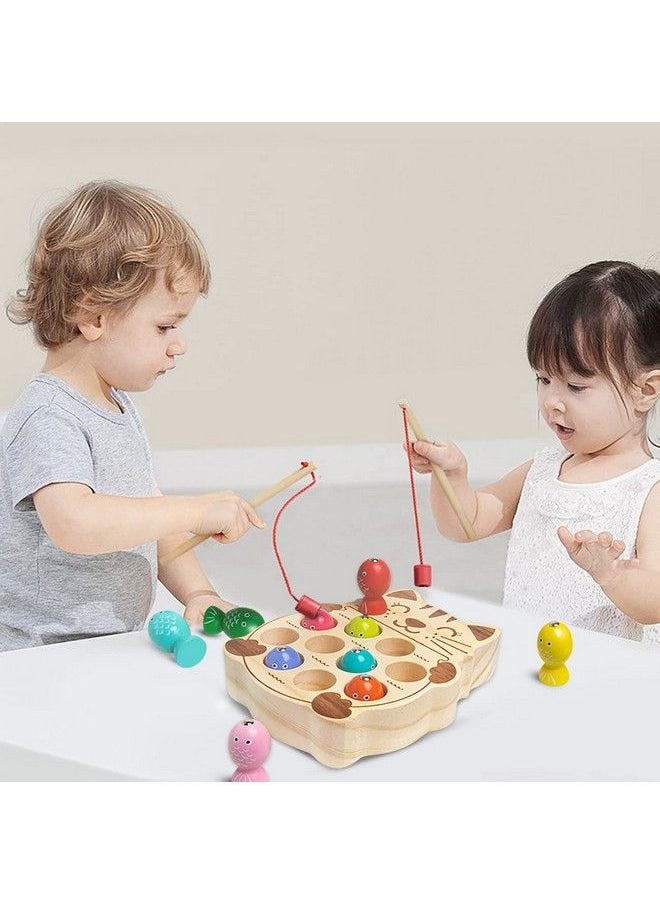 Generic - Magnetic Fishing Game,Wooden Montessori Toys For Toddler,Fine Motor Skill Toys Learning Handeye Cognition Education Math Preschool Board Games Birthday Gifts For 3 4 5 Years Old Kids Boys Girls - Image 1
