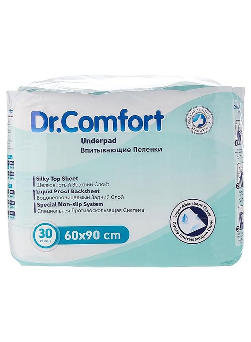 دكتور_كومفورت فوط صحية فائقة الامتصاص مقاس 60 × 90 سم 30 قطعة - Image 1