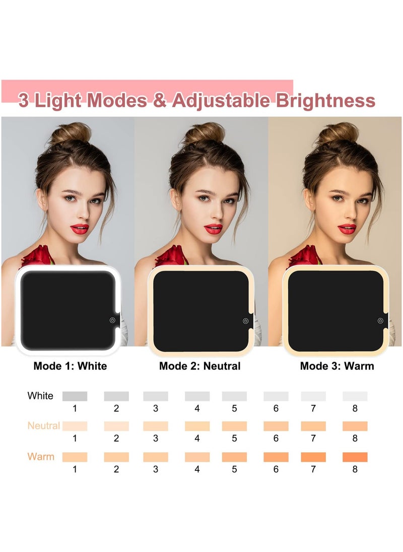 AUTOYSUR Travel Makeup Case with Lighted Mirror 3 Color Setting,Cosmetic Makeup Train Case with Adjustable Divider,Travel Makeup Bag with Light Up Mirror for Makeup Brushes,Makeup Accessories,Tools Case,Women (Pink)  - Image 5