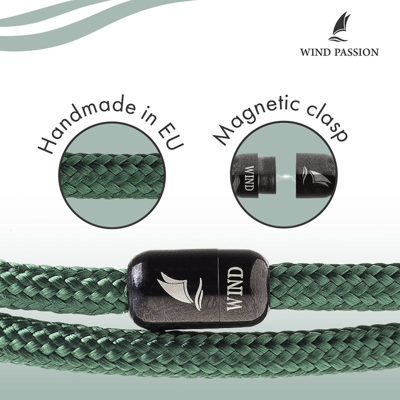 Wind Passion - Paracord Mens Bracelet - Bracelet for Women - Rope Bracelet String With Magnetic Clasp - Wrist Surfer Bracelet - Handmade Surfer Magnetic Bracelets - Sturdy & Waterproof - Image 2