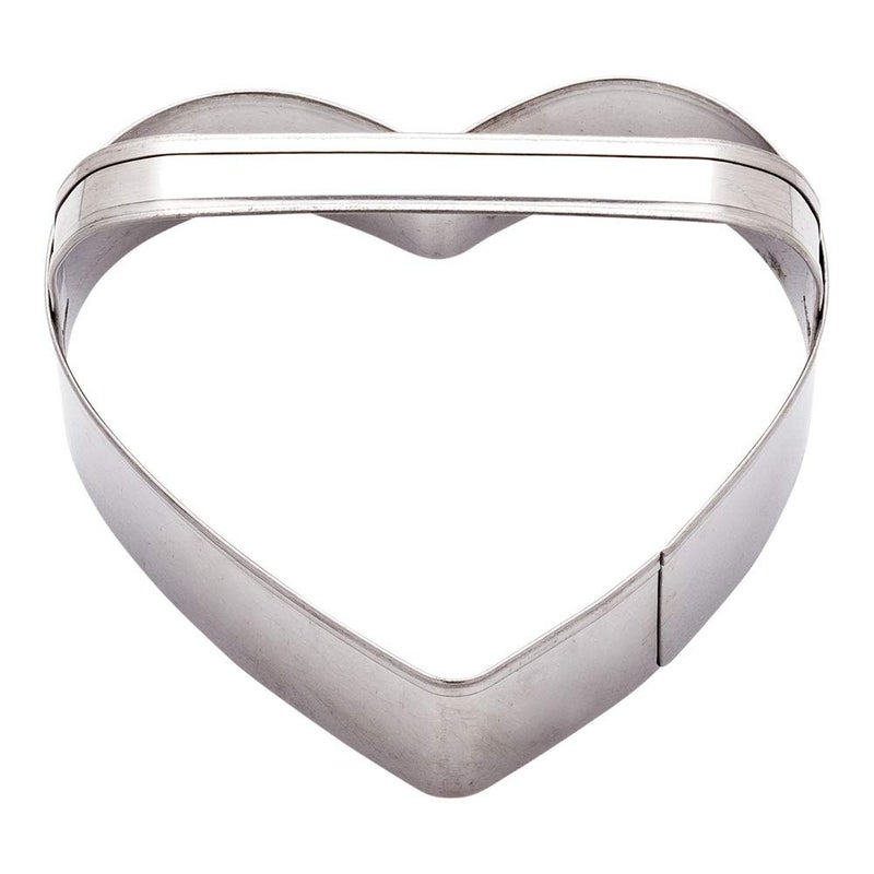 Restaurantware Pastry Tek 3.7 Inch x 3.2 Inch Heart Cookie Cutter 1 With Handle Heart Shaped Cookie Cutter - Medium Heavy-Duty Metal Cookie Cutter Heart For Holidays Weddings Or Engagements - Image 2