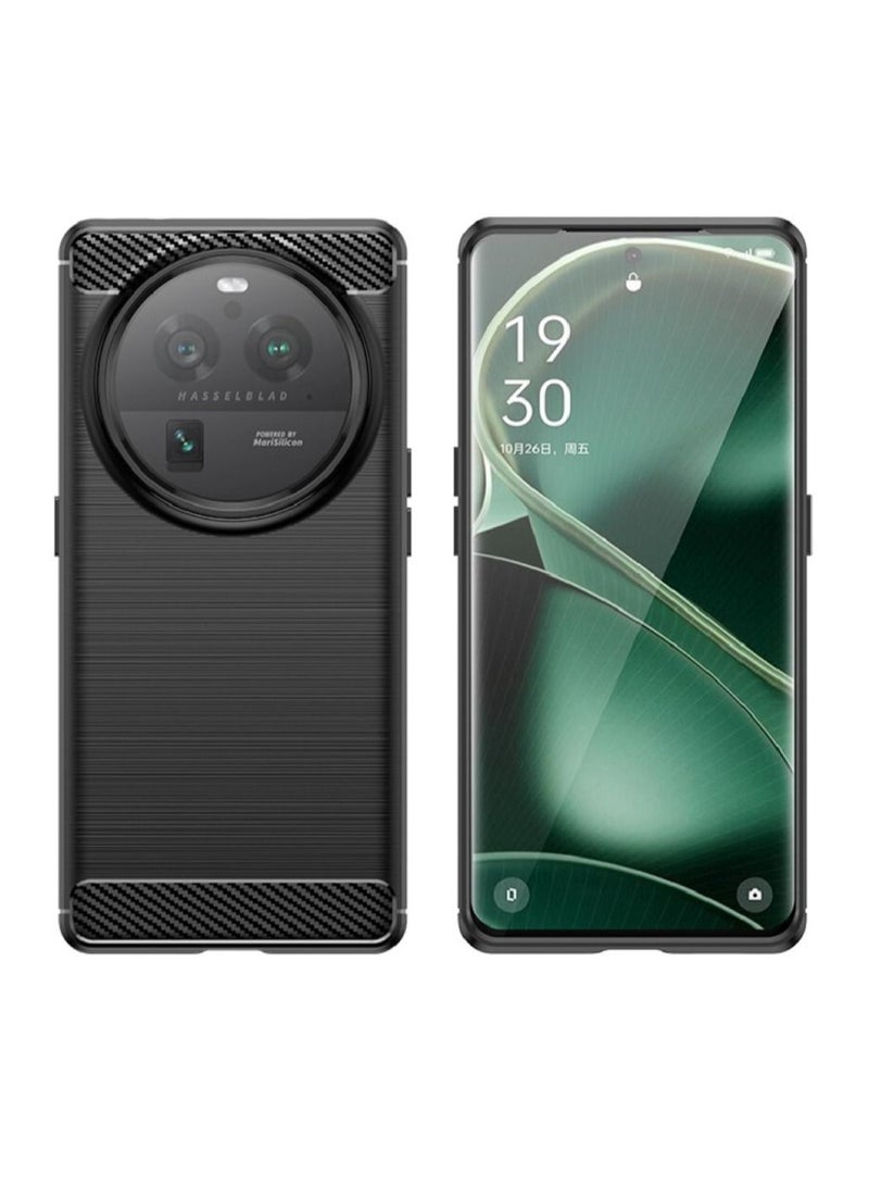 Cover Oppo Find X6 Pro 5G , - Protection Brushed Carbon Fiber Cover Shockproof - Anti-Scratch Case Slip-Resistant - Black  - Image 2