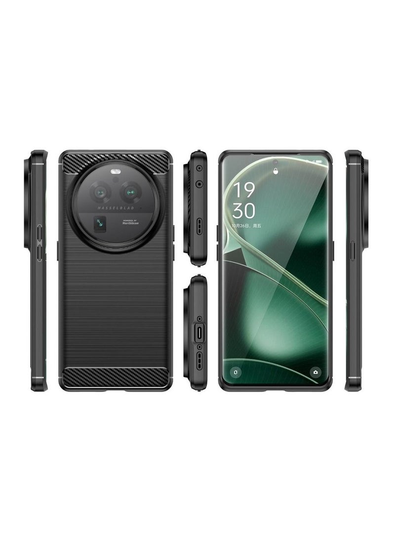 Cover Oppo Find X6 Pro 5G , - Protection Brushed Carbon Fiber Cover Shockproof - Anti-Scratch Case Slip-Resistant - Black  - Image 4