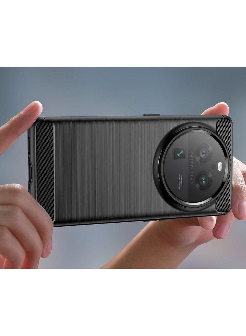 Cover Oppo Find X6 Pro 5G , - Protection Brushed Carbon Fiber Cover Shockproof - Anti-Scratch Case Slip-Resistant - Black  - Image 5