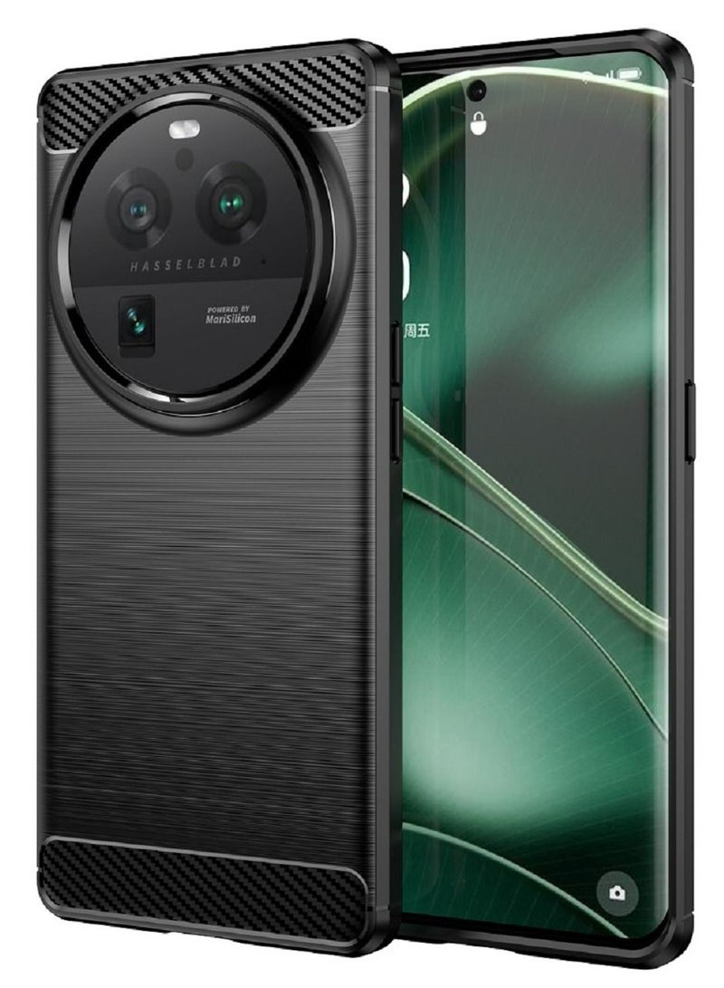 Cover Oppo Find X6 Pro 5G , - Protection Brushed Carbon Fiber Cover Shockproof - Anti-Scratch Case Slip-Resistant - Black  - Image 1