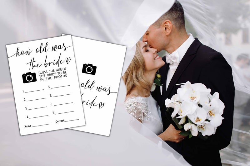 Tedea Bridal Shower Games, How Old Was The Bride To Be Bachelorette Party Games, Wedding Shower Games, Set Of 30 Game Cards (B01) - Image 3