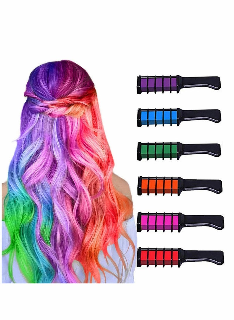 Excefore 10 Colors Mini Hair Chalk Set, Hair Chalk Comb Temporary Washable Hair Color Dye DIY Hair Color for Girls Kids New Year Birthday Party Cosplay - Image 1