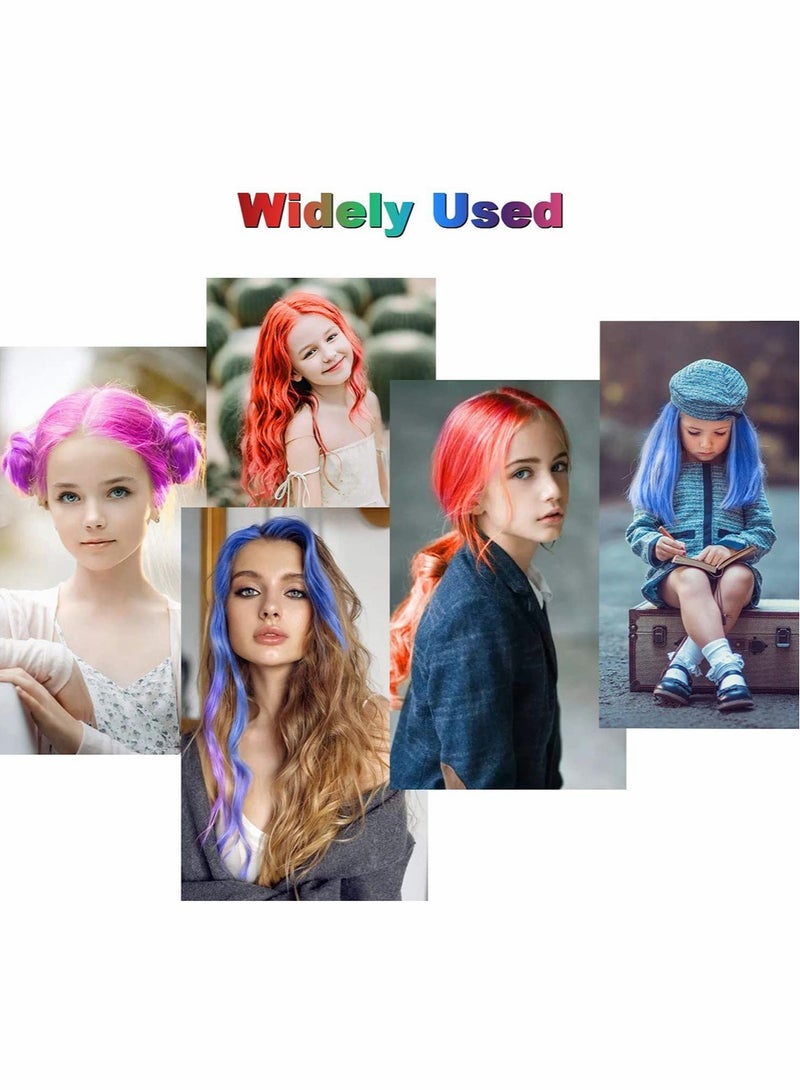 Excefore 10 Colors Mini Hair Chalk Set, Hair Chalk Comb Temporary Washable Hair Color Dye DIY Hair Color for Girls Kids New Year Birthday Party Cosplay - Image 3