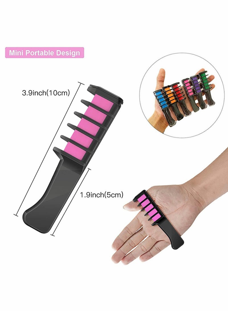 Excefore 10 Colors Mini Hair Chalk Set, Hair Chalk Comb Temporary Washable Hair Color Dye DIY Hair Color for Girls Kids New Year Birthday Party Cosplay - Image 5