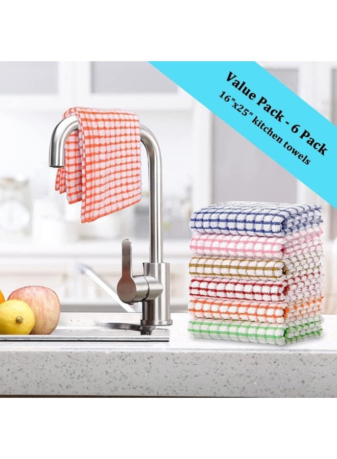 يلا بيك مناشف اطباق للمطبخ مقاس 28 سم × 40 مطبخ قطنية كبيرة 6 قطع لتجفيف الاطباق والملابس ومناشف وتجفيف - Image 5