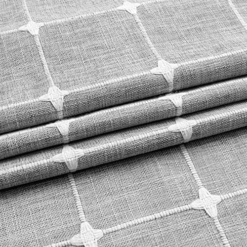 MitoVilla Modern Farmhouse Shower Curtain Set, Grey Boho Shower Curtains for Bathroom Decor, Vintage Rustic Thick Linen Fabric , Country Tassel Cloth, 72 x 72 - Image 3
