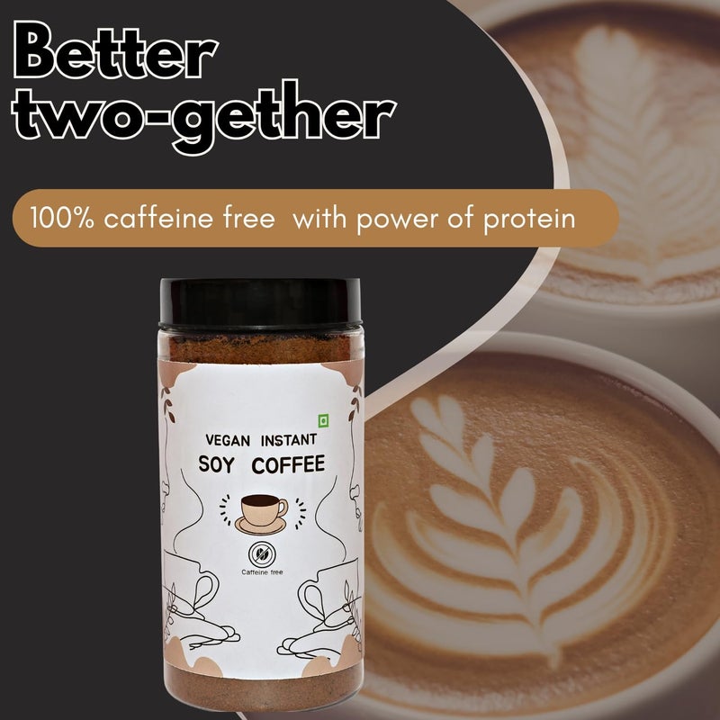 Two & A Bud Soy Coffee (250g) Decaf Caffeine-Free Alternative Drink, Plant-Based Protein, Vegan Instant Brew, Non-Acidic & No Additives, Roasted Soybeans, Healthy Energy Drink Herbal Soya Coffee - Image 5