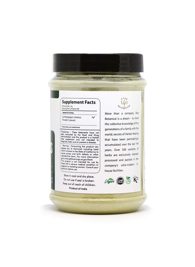 bixa BOTANICAL - Lemongrass Powder (Cymbopogon Citratus) 200Gm (7 Oz) Pack Of 1 Excellent Detox Cleanse ;Superfood Ayurveda Herb For Increase Urinary Output And Remove Toxic Waste - Image 1