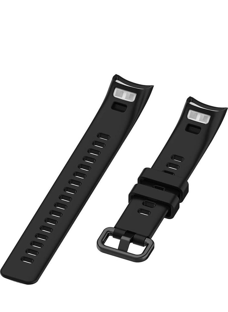 Generic Silicone Wristband For Huawei Honor Band 4/Band 5 Smart Watch Replacement Bracelet Strap -Black - Image 3