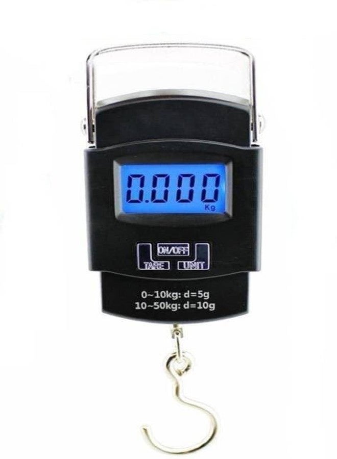 Weight Machine for Luggage, Wait Machine, Luggage Wighing Scale, Digital Weighing Scale, Bag Weighing Scale for Luggage, Electronic Portable Fishing Hook Type Digital LED Screen, 50 kg (Black) Vcx-301 - Image 1