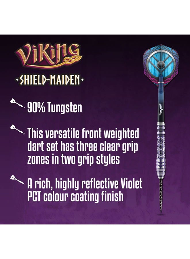 Shot! Darts Viking Shield Maiden 90% Tungsten Pro Throwing Steel Tip Set, Professional Made In New Zealand Designed Dart Flights For Women & Men Metal Bar Adults - Image 4