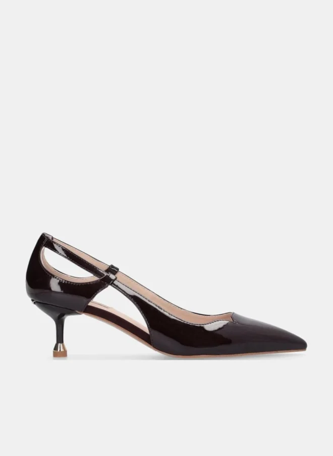 ليو جو Patent leather court shoes with cut-out detailing