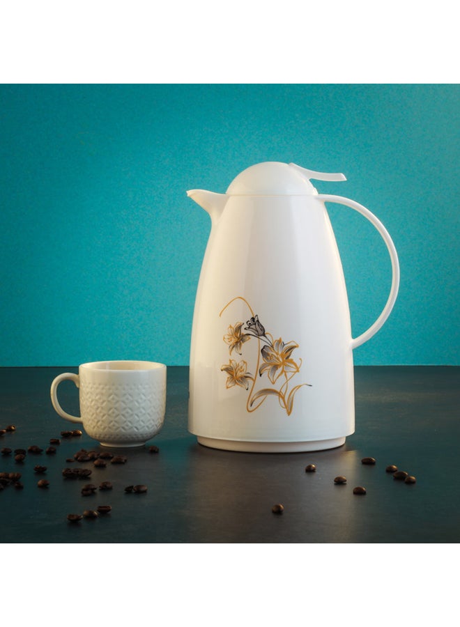 Royalford Oriantal Glass Vacuum Flask White 15.2x15.2x26cm - Image 5
