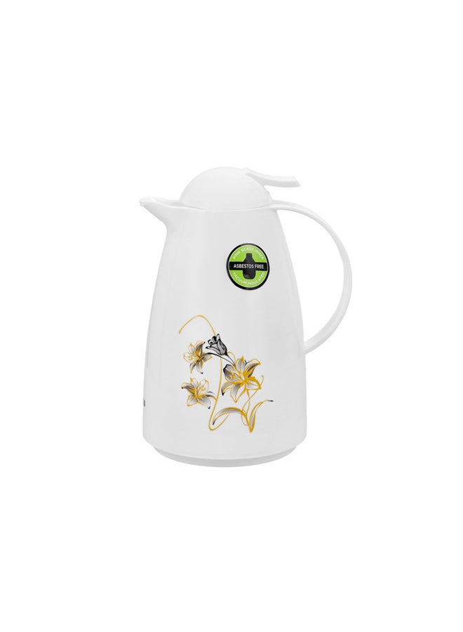 Royalford Oriantal Glass Vacuum Flask White 15.2x15.2x26cm - Image 2