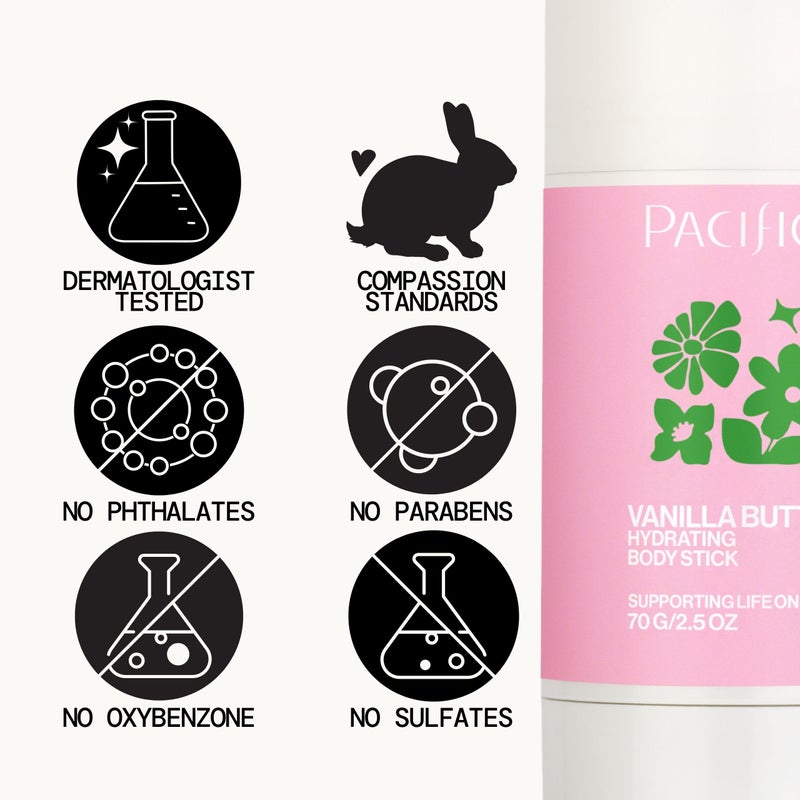 Pacifica Vanilla Butter Moisturizing Balm Stick â€“ Solid Body Lotion for Instant Dry Skin Relief Moisture Balm, Shea Butter & Vanilla Formula Vegan & Cruelty-Free Clean Skincare 2.5 oz - Image 5